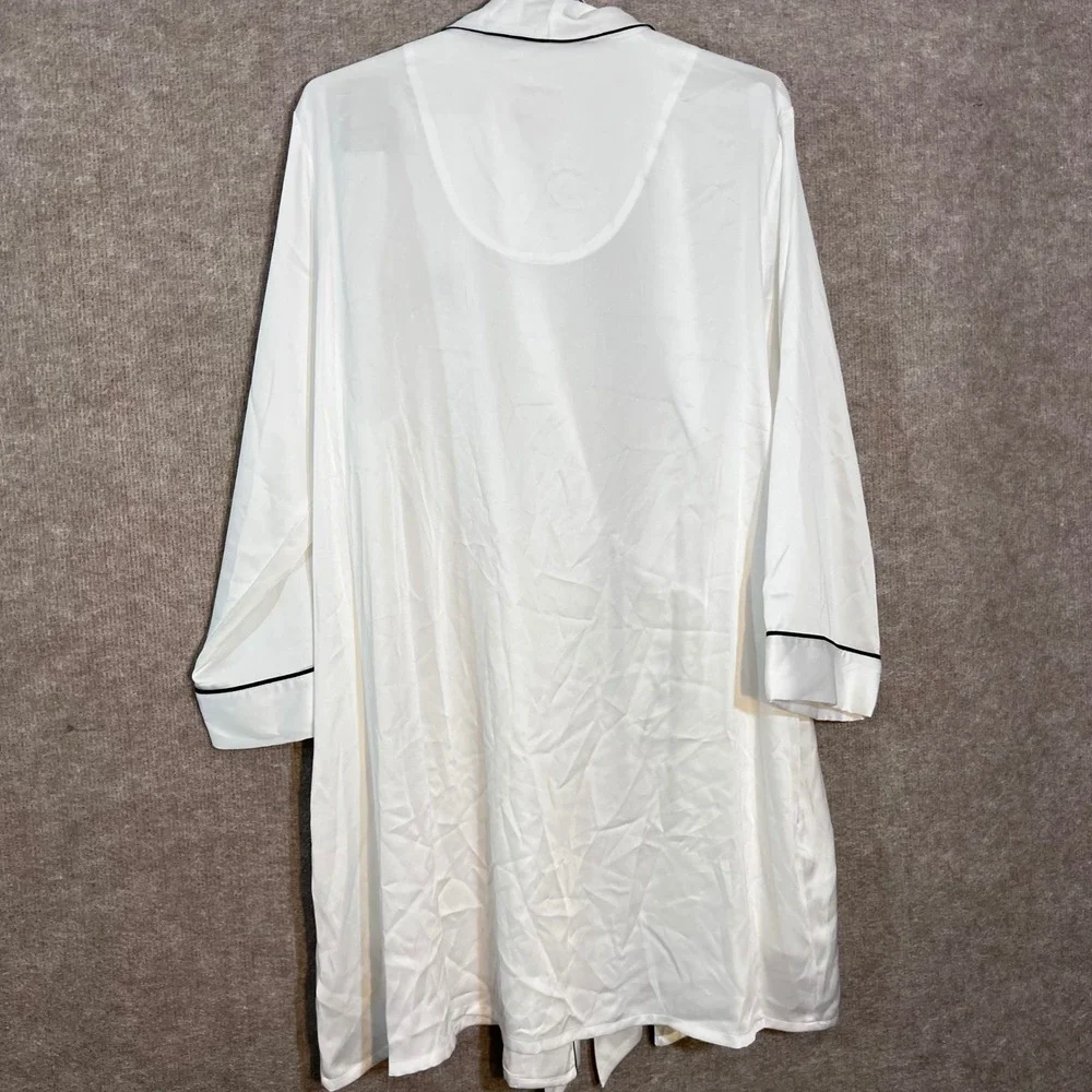 Kate Spade Mrs Robe Womens L/XL White Satin Bridal Wedding Loungewear
